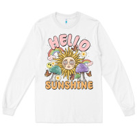 White hello sunshine Long Sleeve Tee - MaliasSmallBusiness