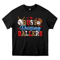 Black busy raising ballers baseball Heavy Core Tee - Zillion Design Studio