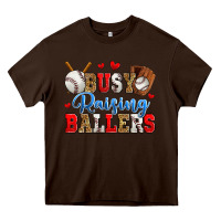 Chocolate Brown busy raising ballers baseball Heavy Core Tee - Zillion Design Studio