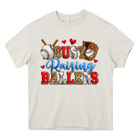 Cream busy raising ballers baseball Heavy Core Tee - Zillion Design Studio