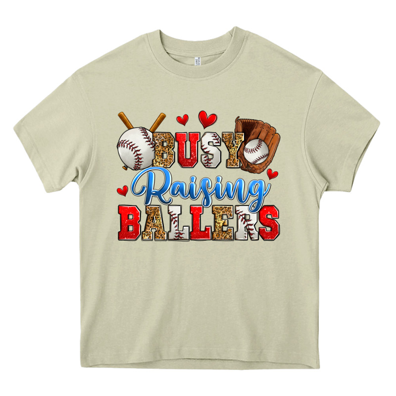 Busy Raising Ballers Baseball Heavy Core Tee by Zillion Design Studio | Teevron