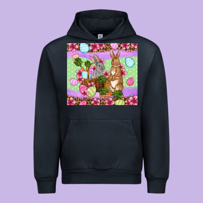 Easter Eggs Bunnys Basket Urban Hoodie Designed By Oliviacreatesart