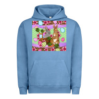 Pigment Pebble Blue Easter eggs bunnys basket Urban Hoodie - OliviaCreatesArt