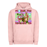 Pigment Salmon Easter eggs bunnys basket Urban Hoodie - OliviaCreatesArt