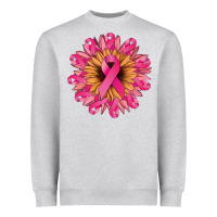 Heather Grey cancer ribbon sunflower Heavyweight Sweatshirt - NancyCooperArtShop