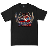 Black Born to be free 4th of July Premium Tee - CowGirlArtShop