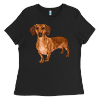Black dachshund Ladies Tee - RanaPortraitStore