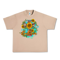Western Belive Sunflowers Cross Urban Heavy Tee | Teevron