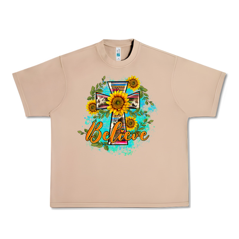 Western Belive Sunflowers Cross Urban Heavy Tee by BarkalooDesign | Teevron
