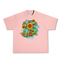 Salmon western belive sunflowers cross Urban Heavy Tee - BarkalooDesign