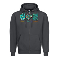 Smoke Peace Love Gemstone Zipper Hoodie - BundleAndBundleShop