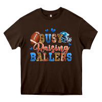 Chocolate Brown busy raising ballers american football Heavy Core Tee - Zillion Design Studio
