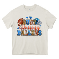 Cream busy raising ballers american football Heavy Core Tee - Zillion Design Studio