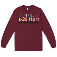 Burgundy this dog mom wears her heart on her sleeve Long Sleeve Tee - MaliasSmallBusiness