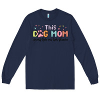 Navy this dog mom wears her heart on her sleeve Long Sleeve Tee - MaliasSmallBusiness