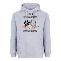 Heather Grey I'm A Dog & Horse Kind Of Queen Pet Lover Owner Heavyweight Hoodie - Bettercallsaul