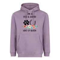 Lavender I'm A Dog & Horse Kind Of Queen Pet Lover Owner Heavyweight Hoodie - Bettercallsaul