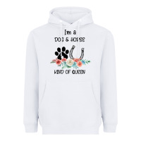I'm A Dog & Horse Kind Of Queen Pet Lover Owner Heavyweight Hoodie | Teevron