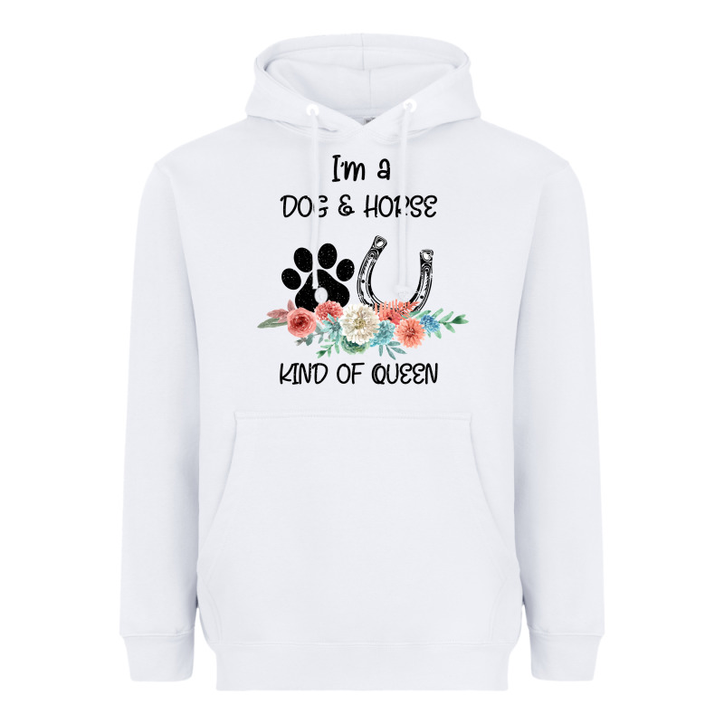 I'm A Dog & Horse Kind Of Queen Pet Lover Owner Heavyweight Hoodie by Bettercallsaul | Teevron