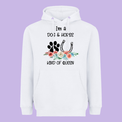 I'm A Dog & Horse Kind Of Queen Pet Lover Owner Heavyweight Hoodie Designed By Bettercallsaul