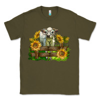 Army Green charolais heifer with sunflowers Classic Tee - LillyAllenDesigns