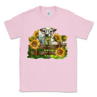 Bubblegum Pink charolais heifer with sunflowers Classic Tee - LillyAllenDesigns