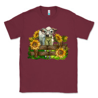 Burgundy charolais heifer with sunflowers Classic Tee - LillyAllenDesigns