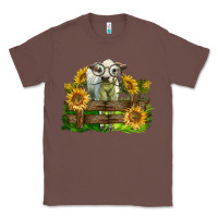 Chestnut charolais heifer with sunflowers Classic Tee - LillyAllenDesigns