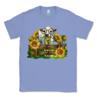 Colony Blue charolais heifer with sunflowers Classic Tee - LillyAllenDesigns