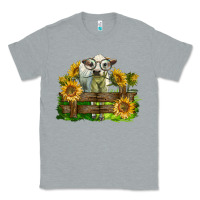 Heather Grey charolais heifer with sunflowers Classic Tee - LillyAllenDesigns