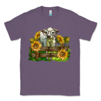 Lavender charolais heifer with sunflowers Classic Tee - LillyAllenDesigns