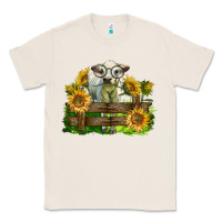 Natural charolais heifer with sunflowers Classic Tee - LillyAllenDesigns