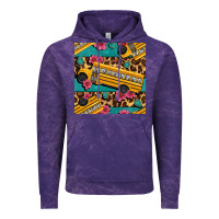 Cloud Purple school bus and leopar seamless pattern Vintage Hoodie - BundleAndBundleShop
