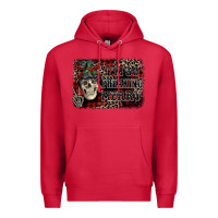 Cardinal I'm so freaking merry skeleton messy bun Premium Hoodie - NancyCooperArtShop