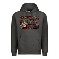 Charcoal Heather I'm so freaking merry skeleton messy bun Premium Hoodie - NancyCooperArtShop