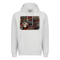 Dove Grey I'm so freaking merry skeleton messy bun Premium Hoodie - NancyCooperArtShop
