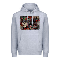 Heather Grey I'm so freaking merry skeleton messy bun Premium Hoodie - NancyCooperArtShop