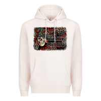 Pale Pink I'm so freaking merry skeleton messy bun Premium Hoodie - NancyCooperArtShop