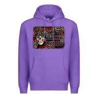 Purple I'm so freaking merry skeleton messy bun Premium Hoodie - NancyCooperArtShop