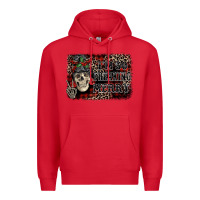 Red I'm so freaking merry skeleton messy bun Premium Hoodie - NancyCooperArtShop
