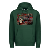 Sports Green I'm so freaking merry skeleton messy bun Premium Hoodie - NancyCooperArtShop