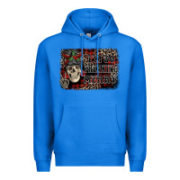 True Royal I'm so freaking merry skeleton messy bun Premium Hoodie - NancyCooperArtShop