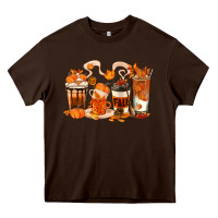 Chocolate Brown Fall Coffee Cups Heavy Core Tee - texasbilliewilder
