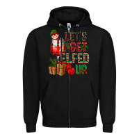 Black Let's Get Elfed Up Christmas Zipper Hoodie - BundleAndBundleShop