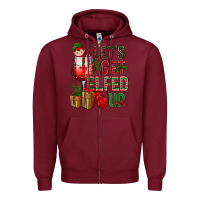 Burgundy Let's Get Elfed Up Christmas Zipper Hoodie - BundleAndBundleShop