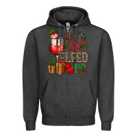Charcoal Heather Let's Get Elfed Up Christmas Zipper Hoodie - BundleAndBundleShop