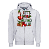 Heather Grey Let's Get Elfed Up Christmas Zipper Hoodie - BundleAndBundleShop