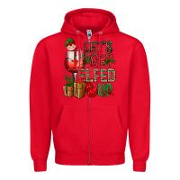 Red Let's Get Elfed Up Christmas Zipper Hoodie - BundleAndBundleShop