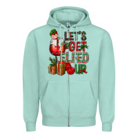 Seafoam Let's Get Elfed Up Christmas Zipper Hoodie - BundleAndBundleShop