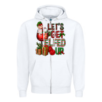 White Let's Get Elfed Up Christmas Zipper Hoodie - BundleAndBundleShop
